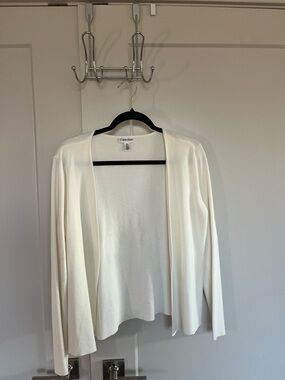Calvin Klein Cream Open-Front Lightweight Cardigan